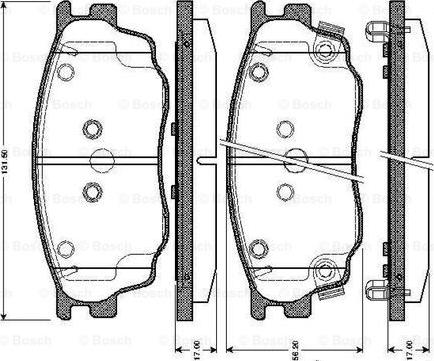 BOSCH 0 986 TB2 822 - Bremžu uzliku kompl., Disku bremzes autospares.lv