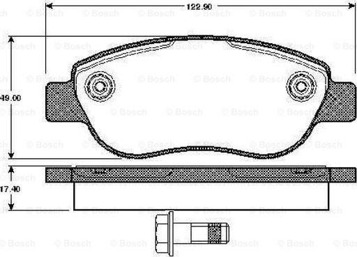 BOSCH 0 986 TB2 874 - Тормозные колодки, дисковые, комплект www.autospares.lv