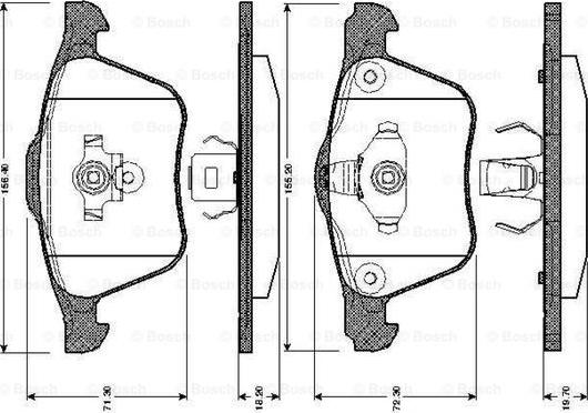 BOSCH 0 986 TB2 875 - Bremžu uzliku kompl., Disku bremzes www.autospares.lv