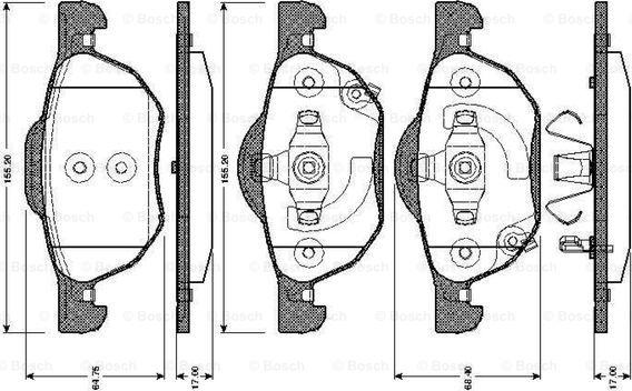 BOSCH 0 986 TB2 873 - Brake Pad Set, disc brake www.autospares.lv