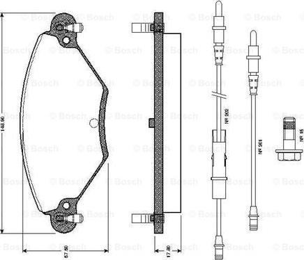 BOSCH 0 986 TB2 399 - Bremžu uzliku kompl., Disku bremzes www.autospares.lv