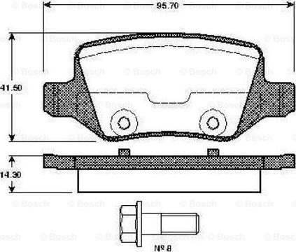 BOSCH 0 986 TB2 391 - Bremžu uzliku kompl., Disku bremzes autospares.lv