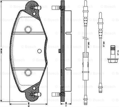 BOSCH 0 986 TB2 398 - Bremžu uzliku kompl., Disku bremzes autospares.lv