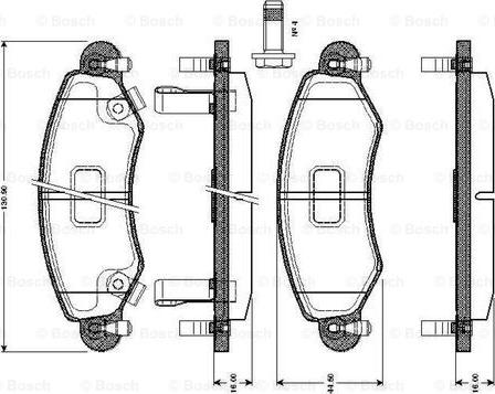 BOSCH 0 986 TB2 344 - Тормозные колодки, дисковые, комплект www.autospares.lv