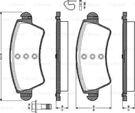 BOSCH 0 986 TB2 359 - Bremžu uzliku kompl., Disku bremzes www.autospares.lv