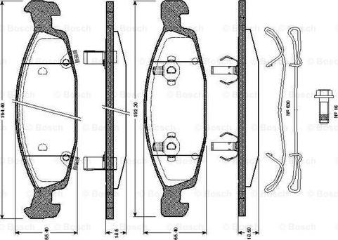 BOSCH 0 986 TB2 365 - Bremžu uzliku kompl., Disku bremzes www.autospares.lv