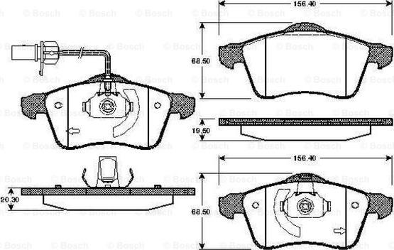 BOSCH 0 986 TB2 304 - Bremžu uzliku kompl., Disku bremzes autospares.lv