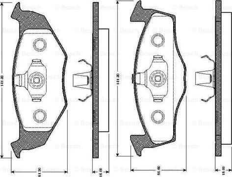 BOSCH 0 986 TB2 301 - Bremžu uzliku kompl., Disku bremzes www.autospares.lv