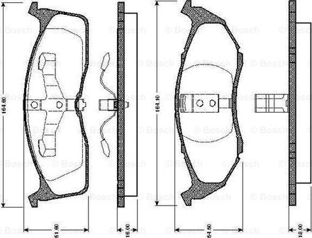 BOSCH 0 986 TB2 302 - Bremžu uzliku kompl., Disku bremzes autospares.lv