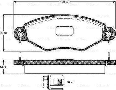 BOSCH 0 986 TB2 315 - Bremžu uzliku kompl., Disku bremzes autospares.lv