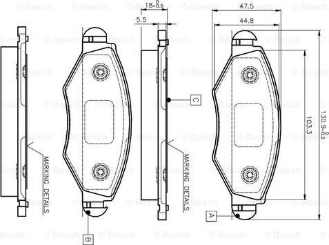 BOSCH 0 986 TB2 316 - Bremžu uzliku kompl., Disku bremzes autospares.lv