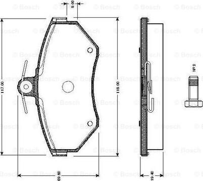 BOSCH 0 986 TB2 311 - Bremžu uzliku kompl., Disku bremzes autospares.lv