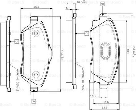 BOSCH 0 986 TB2 381 - Bremžu uzliku kompl., Disku bremzes autospares.lv