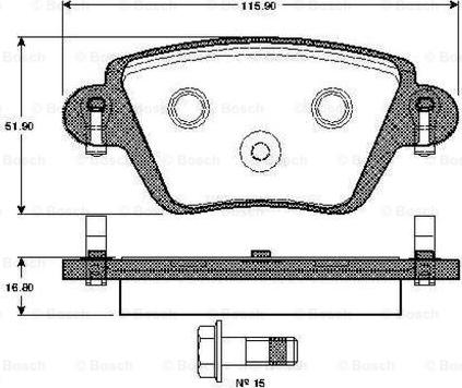 BOSCH 0 986 TB2 383 - Тормозные колодки, дисковые, комплект www.autospares.lv