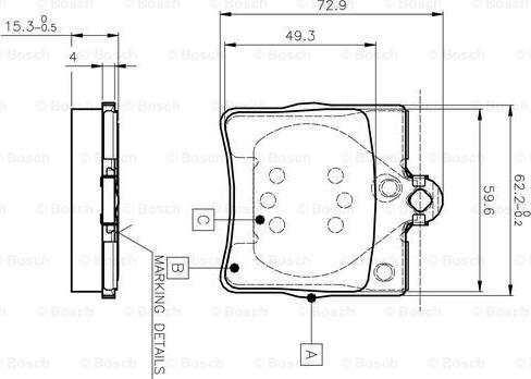 BOSCH 0 986 TB2 334 - Bremžu uzliku kompl., Disku bremzes www.autospares.lv