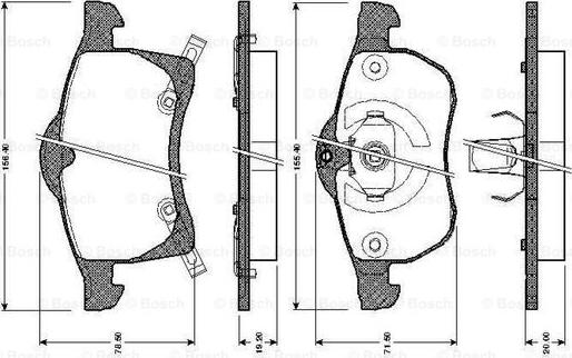 BOSCH 0 986 TB2 335 - Bremžu uzliku kompl., Disku bremzes autospares.lv