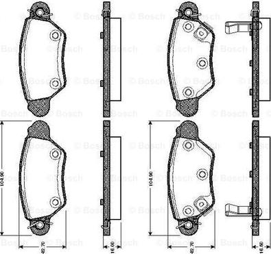 BOSCH 0 986 TB2 336 - Тормозные колодки, дисковые, комплект www.autospares.lv