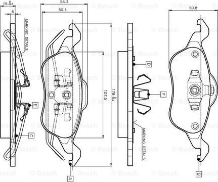 BOSCH 0 986 TB2 338 - Bremžu uzliku kompl., Disku bremzes www.autospares.lv