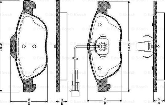 BOSCH 0 986 TB2 328 - Bremžu uzliku kompl., Disku bremzes autospares.lv