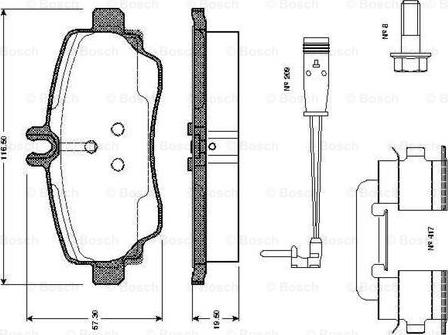 BOSCH 0 986 TB2 323 - Bremžu uzliku kompl., Disku bremzes www.autospares.lv