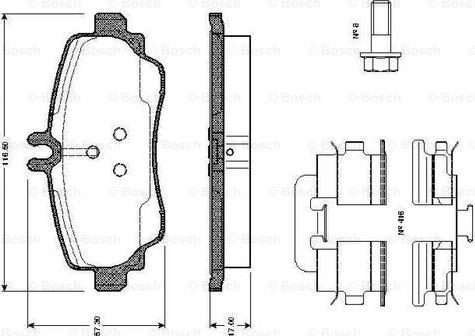 BOSCH 0 986 TB2 322 - Bremžu uzliku kompl., Disku bremzes autospares.lv