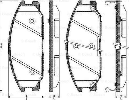 BOSCH 0 986 TB2 379 - Bremžu uzliku kompl., Disku bremzes autospares.lv