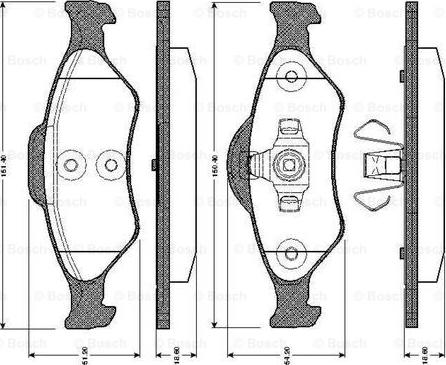 BOSCH 0 986 TB2 374 - Bremžu uzliku kompl., Disku bremzes autospares.lv