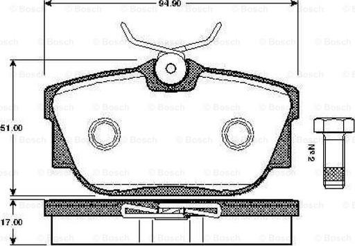 BOSCH 0 986 TB2 375 - Bremžu uzliku kompl., Disku bremzes autospares.lv