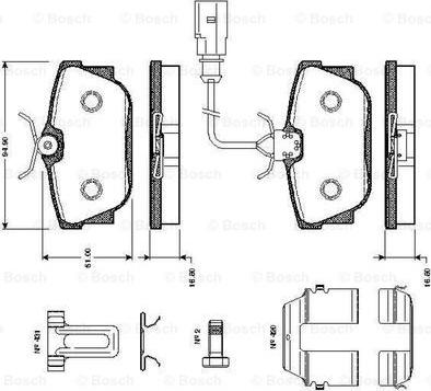 BOSCH 0 986 TB2 376 - Bremžu uzliku kompl., Disku bremzes autospares.lv