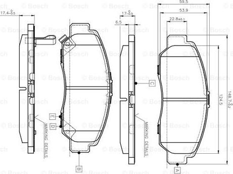 BOSCH 0 986 TB2 371 - Bremžu uzliku kompl., Disku bremzes autospares.lv