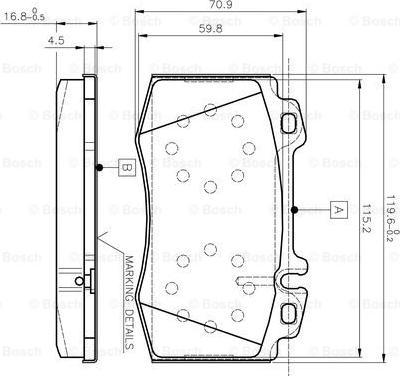 BOSCH 0 986 TB2 377 - Bremžu uzliku kompl., Disku bremzes autospares.lv