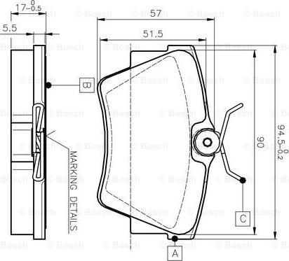 BOSCH 0 986 TB2 290 - Bremžu uzliku kompl., Disku bremzes autospares.lv