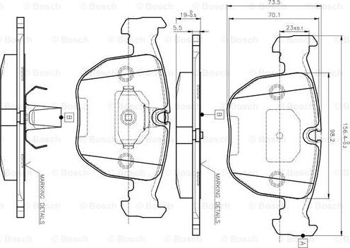 BOSCH 0 986 TB2 292 - Bremžu uzliku kompl., Disku bremzes www.autospares.lv