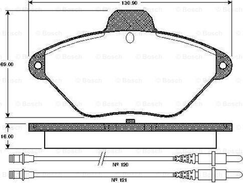 BOSCH 0 986 TB2 246 - Bremžu uzliku kompl., Disku bremzes www.autospares.lv