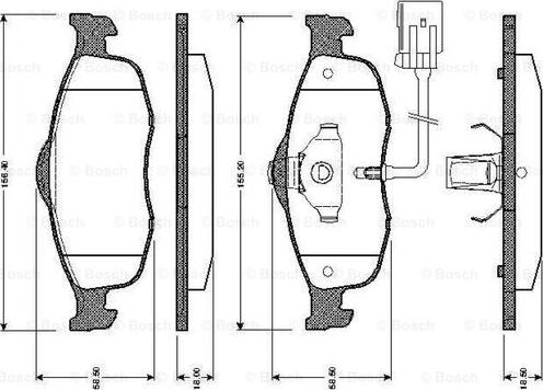 BOSCH 0 986 TB2 241 - Bremžu uzliku kompl., Disku bremzes autospares.lv