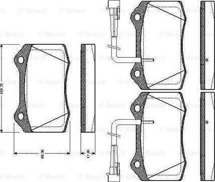 BOSCH 0 986 TB2 243 - Bremžu uzliku kompl., Disku bremzes www.autospares.lv