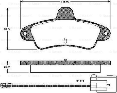 BOSCH 0 986 TB2 242 - Bremžu uzliku kompl., Disku bremzes www.autospares.lv