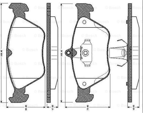 BOSCH 0 986 TB2 256 - Bremžu uzliku kompl., Disku bremzes www.autospares.lv