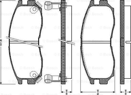 BOSCH 0 986 TB2 250 - Bremžu uzliku kompl., Disku bremzes www.autospares.lv