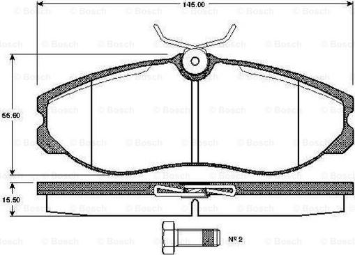 BOSCH 0 986 TB2 252 - Bremžu uzliku kompl., Disku bremzes www.autospares.lv