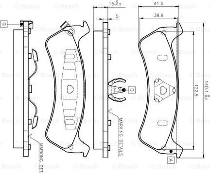 BOSCH 0 986 TB2 257 - Bremžu uzliku kompl., Disku bremzes www.autospares.lv