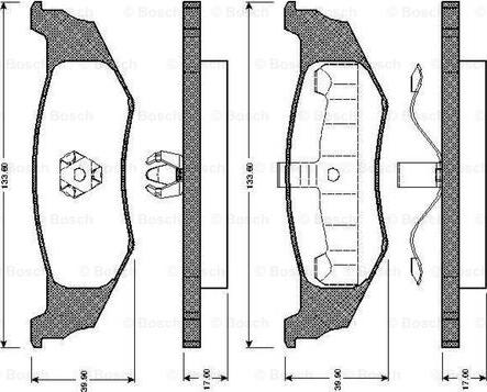 BOSCH 0 986 TB2 260 - Bremžu uzliku kompl., Disku bremzes www.autospares.lv