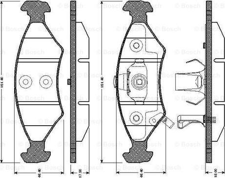 BOSCH 0 986 TB2 267 - Тормозные колодки, дисковые, комплект www.autospares.lv