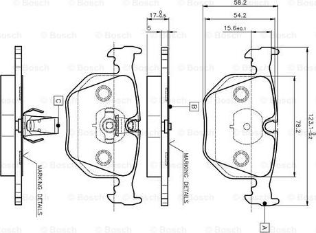 BOSCH 0 986 TB2 204 - Bremžu uzliku kompl., Disku bremzes www.autospares.lv