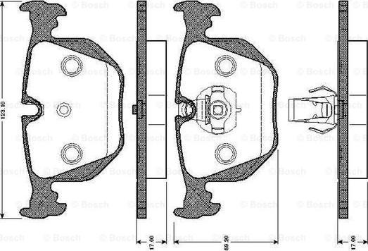 BOSCH 0 986 TB2 205 - Bremžu uzliku kompl., Disku bremzes www.autospares.lv