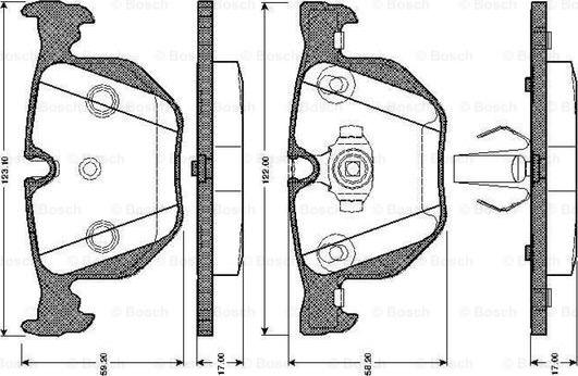 BOSCH 0 986 TB2 206 - Bremžu uzliku kompl., Disku bremzes www.autospares.lv