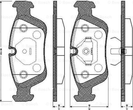 BOSCH 0 986 TB2 208 - Тормозные колодки, дисковые, комплект www.autospares.lv