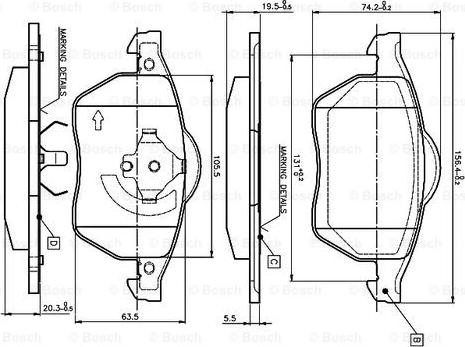 BOSCH 0 986 TB2 214 - Тормозные колодки, дисковые, комплект www.autospares.lv