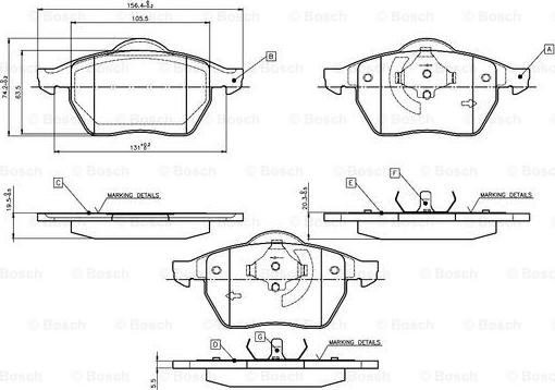 BOSCH 0 986 TB2 212 - Brake Pad Set, disc brake www.autospares.lv