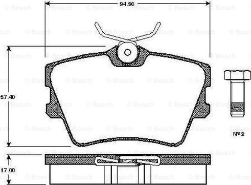 BOSCH 0 986 TB2 289 - Тормозные колодки, дисковые, комплект www.autospares.lv